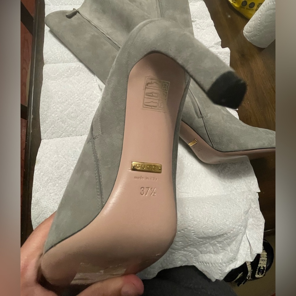 Gucci Gray Heeled Boots - Picture 3 of 12